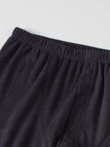 2 件男士时尚秋季保暖内衣套装，秋冬保暖棉针织打底衫 - 灰色 - 查看 7