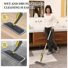 Spray Mop For Floor Cleaning, Dust Mop With 3 Pcs Washable Pads And 400 Ml Refillable Bottle For Household Or Commercial Use Wet Mop For Hardwood Laminate Tile Ceramic - Miếng lót Gray-08-2 - Xem 5
