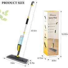 Spray Mop For Floor Cleaning, Dust Mop With 3 Pcs Washable Pads And 400 Ml Refillable Bottle For Household Or Commercial Use Wet Mop For Hardwood Laminate Tile Ceramic - Miếng lót Gray-08-2 - Xem 6