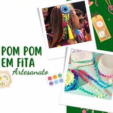 10 Meters Grelot Pom Pom Polyester Ribbon Ball 30mm Crafts - 816 - 查看 2