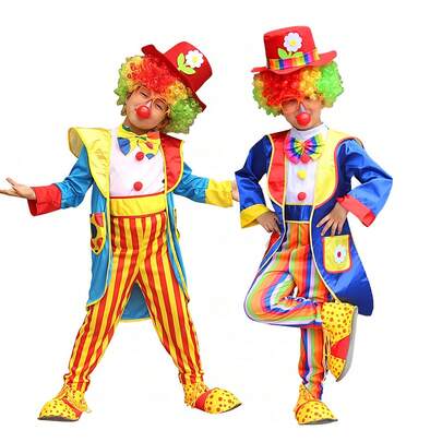 2-Piece Clown Costume Set - Halloween Party Performance Stage Play Children Clown Costume, 2 Styles Available
