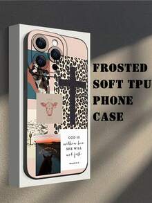 Fashionable, Popular, Personalized, Western Religious Pattern Design Theme Luxury Shockproof Aesthetic Cute Phone Case,Lens Protrusion Protection , Compatible With For IPhone 16/16Plus/16Pro/16ProMax, 15,14, 13, 12, 11 Series And Compatible With For Galaxy S/A Series,Gift For Easter Day, Christmas Halloween Decoration/Gift For Birthday, Girlfriend, Boyfriend, Friend Or Yourself. - 黑色 - 查看 5