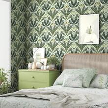 Green Leaf Wallpaper Modern Peel And Stick Wallpaper 17.3"X78.8" Botanical Contact Paper For Cabinets Waterproof Self Adhesive Wall Paper Removable Wallpapers Drative Neutral Wallpapers For Bedroom