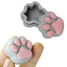 1 PcsSilicone Container For Cat Paw, Silicone Box For Face Cream, Oil Box, Cute Mini Cartoon, Easy To Carry - Brown - View 5
