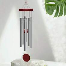 1 Piece Of Octagonal Red Solid Wood Wind Chime Outdoor Decoration Courtyard Decoration High-End Wind Chime Hanging Decoration - 1件 - 查看 7
