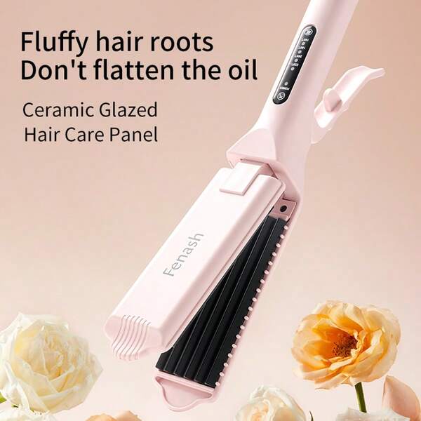 Ceramic Crimper Iron For Volumizing Fluffy Hairstyle, Corrugation Crimper Hair Iron, Anti Static Ceramic Hair Crimping Iron Adjust Temperature