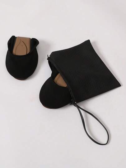 女士轻盈、赤足感休闲柔软百搭经典芭蕾平底鞋、适合室内穿着的可折叠一脚蹬、女士平底凉鞋、女士家居拖鞋