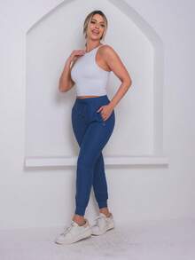 Women's Polyester Tie Pants - Rửa trung bình - Xem 1