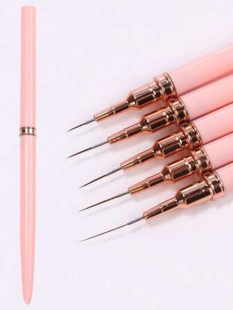 5-Piece Nail Liner Brush Set, Including Fine Liner Brushes, UV Gel Painting Brushes, And Nail Design Pens, Is A Set Of Professional Nail Art Tools. It Is Suitable For Nail Art Beginners, Salon Manicurists, As Well As Girls And Women For At-Home DIY Use. It Is Applicable For Nail Salons, New Year Nail Art, Christmas Nail Art, And Halloween Nail Art.