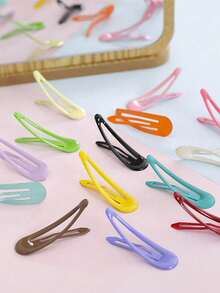 5个/40个装 Y2K风格糖果色2英寸随机混色发夹 | 可爱甜美少女风百搭侧夹，日常固定碎发，简约实用发饰套装，刘海夹，时尚百搭发夹，适合日常穿搭，爪夹，发爪，发夹，发卡，发饰，头饰，发卡 - 混色 - 查看 7