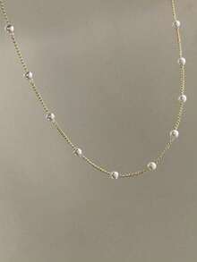 1 Necklace, Women's Collarbone Chain Suitable For Daily Wear And Holiday Gifts For Friends - Vàng - Xem 4