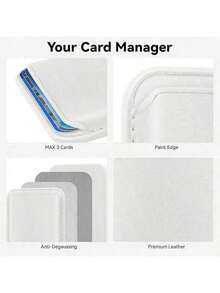 Magnetic Wallet Phone Card Holder, With Magnetic Function, Compatible With IPhone 16/15/14/13/12 Pro/Pro Max/Plus/Mini Series Phone Cases, Women's Wallet, Mini Wallet, Card Holder, Autumn Wallet (The Magnetic Force May Weaken Over Time With Use, We Appreciate Your Understanding) - White - View 6