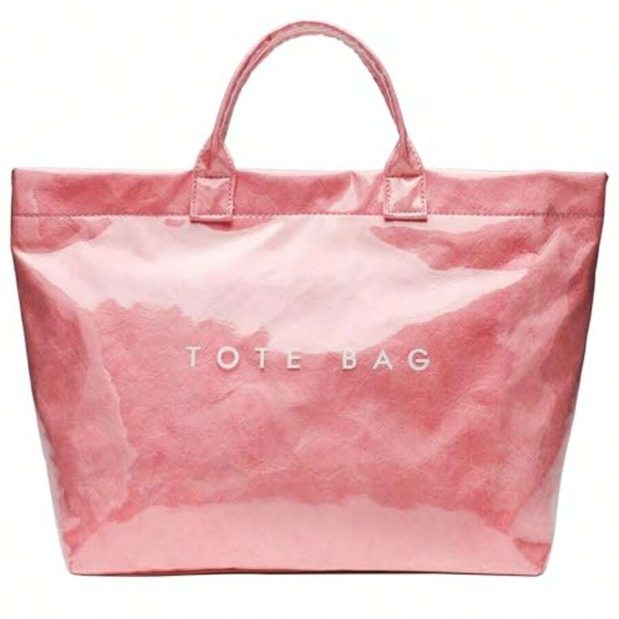 Stylish PVC Tote Purse For Women - Classy  Handbag, Elevate Your Outfit With This Fashion Bag - 珊瑚粉 - 查看 1