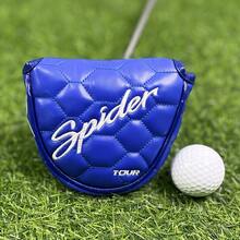 1pc Spider Embroidered Golf Putter Cover Wear-Resistant Magnet Closure Club Cover, Durable PU Club Cover, Super Soft - Blue - View 2