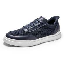 Men's Breathable Mesh Slip-On Sneakers Hands-Free Casual Walking Shoes Lightweight Comfortable Non-Slip - 藏蓝色 - 查看 2