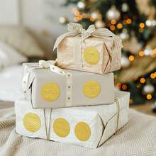 2 hojas (50 piezas) de pegatinas decorativas de copos de nieve dorados para envolver regalos de Navidad, decorar tarjetas de felicitación, escaparates, embalaje de regalos, manualidades de tarjetas de felicitación, pegatinas de sellado DIY