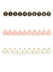 26 件字母串饰，首字母 A-Z 圆形双面珐琅字母串饰吊坠珠，适用于 DIY 个性化珠宝制作配件 - 彩色 - 查看 7