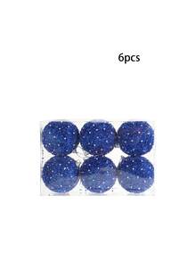 6件套圣诞装饰闪光泡沫挂件，适用于圣诞树、家居、婚礼、节日、派对装饰，圣诞家居装饰，圣诞礼物，圣诞装饰品