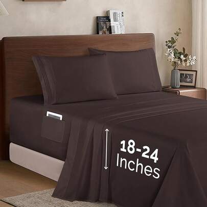 Elegant Comfort Luxury Soft 1500 Premier Egyptian 4-Piece Premium Hotel Quality Wrinkle Resistant Coziest Bedding Set, All Around Elastic Fitted Sheet, Deep Pocket Up To 16inch, King, White