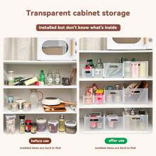 WORTHBUY 1/2/3 件多功能透明塑料储物盒，客厅橱柜储物整理，用于零食、饮料和杂物，可折叠和拉出式储物盒，厨房冰箱蔬菜水果食品储存容器，易于携带且节省空间，适合成人和学生在家中、厨房、宿舍、办公室和户外野餐时使用