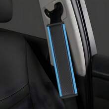1pc PU Leather Embossed Car Seat Belt Cover, All Season Universal Auto Interior Accessories,Car Accessories - one-size - View 22
