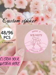 Bộ 48/96 miếng dán tiệc độc thân màu hồng và đỏ tùy chỉnh, nhãn túi tiệc độc thân bóng tùy chỉnh, thẻ cưới tròn cho tiệc cưới cô dâu, đa chức năng, trang trí, có thể tái sử dụng, hiện đại, nhiều màu sắc, dễ thương, cổ điển, hoạt hình, dễ thương, vui nhộn, công nhân, khách hàng, học sinh, trẻ em, cho doanh nghiệp/công ty/văn phòng, cho trường học, đồ dùng học tập, trở lại trường - Nhiều màu - Xem 1