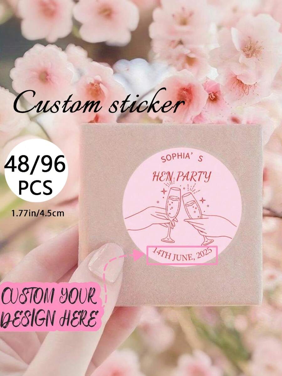 Bộ 48/96 miếng dán tiệc độc thân màu hồng và đỏ tùy chỉnh, nhãn túi tiệc độc thân bóng tùy chỉnh, thẻ cưới tròn cho tiệc cưới cô dâu, đa chức năng, trang trí, có thể tái sử dụng, hiện đại, nhiều màu sắc, dễ thương, cổ điển, hoạt hình, dễ thương, vui nhộn, công nhân, khách hàng, học sinh, trẻ em, cho doanh nghiệp/công ty/văn phòng, cho trường học, đồ dùng học tập, trở lại trường - Nhiều màu - Xem 1