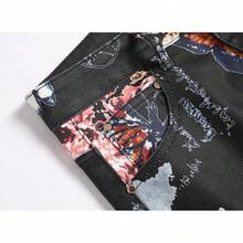 Men's Casual Printed Jeans Skinny Denim Pantshalloween - 紐約 872 - 查看 9