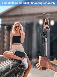 3-In-1 Selfie Stick Tripod With Fill Light, Durable Stainless Steel Design, Bluetooth Remote, Stable Tripod Support, Compatible With IOS And Android Phones, Suitable For Live Streaming, Video Shooting, Summer Vacation, Travel, Fill Light, Outdoor Activities, Live Vlogging And More - Multicolor - View 6