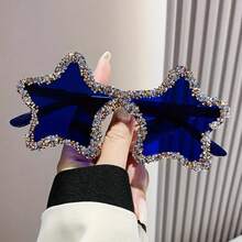 Ocean Candy Color Handmade Rhinestone Camera Club Cool Street Glasses Cute Diamond Pentagram Party Glasses - C2 - Xem 11