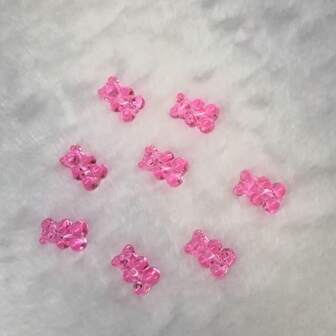 50/100/200 件亚克力透明糖果熊珠 - 亮面亚克力隔珠，混合色彩鲜艳，适合 DIY 珠宝制作手链、项链和耳环，11x16 毫米