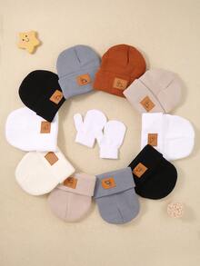 5-Piece Baby Knit Hat And Glove Combination Set In Random Colors, Suitable For Newborns, Baby Boys And Baby Girls. These Are Warm Hats For Autumn And Winter, Specially Designed For Toddlers With Soft And Comfortable Features.Christmas/Thanksgiving Gifts