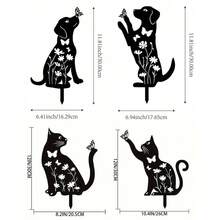 1pc Ornamental Garden Stake, Creative Metal Cute Dog And Butterfly Shaped Yard Decor, Home And Living, Outdoor And Garden, Patio And Garden Decor, Suitable For Outdoor Activities, Home Events, Birthday, Wedding, Party, Etc.