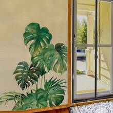 BRUP 1/2 张/套鲜活绿色龟背竹叶墙贴 | 热带丛林儿童房贴纸，适用于女孩房间 | 可移除植物墙贴 | 自粘式儿童房装饰 & 绿色浴室装饰 & 植物绿叶装饰 - 彩色 - 查看 7