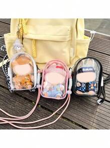 15cm Plush Toy Protective Case With Canvas, For LBB A Second-Generation Sitting And Crossbody Bag, PVC Transparent Crossbody Bag, And A Dust-Proof Storage Bag - Multicolor - View 1