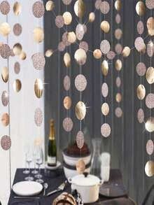 Round Flags Party Background Decoration For Wedding Season, Graduation Season, Birthday Party Decoration For Silver Polka Dot Garland Hanging Polka Dot Streamers Silver Party Decoration String Flag Background Birthday Wedding Gift Shower Engagement Bridal Shower Graduation Birthday Bachelor Party,Party Decorations Christmas Decorations Home Decoration, Festive Atmosphere