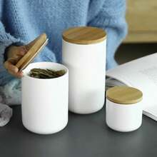 1 lọ gốm đen/trắng có nắp, lọ kín, lọ đựng cà phê, lọ đựng thực phẩm, lọ đựng kẹo, hộp cà phê, hộp trà, lọ tiết kiệm, lọ đựng đồ nhà bếp - Nhiều màu - Xem 12