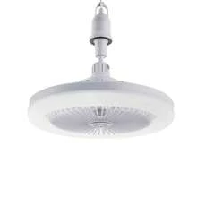 Ventilador de teto com controle remoto regulável de 30 W, base E27, ajuste silencioso de 3 velocidades, lâmpada LED, 85-265 V