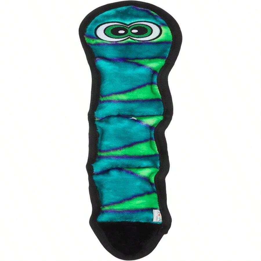 Outward Hound Durablez Stuffing-Free Squeaky Interactive Dog Toy, Tough Plush, Gecko, Green, Large - 顏色A - 查看 1