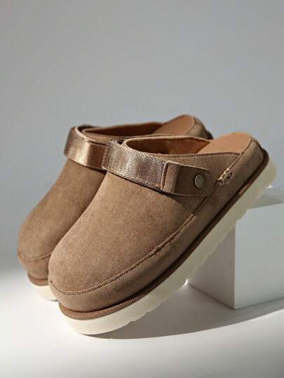 Women's Casual Slip-On Slippers, Adjustable Strap, Comfortable Insole, Indoor & Outdoor Wear, Suitable For Daily Use, Leisure Slippers