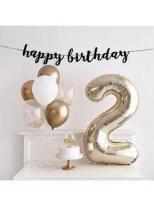 32/40 Inch Gold Number Helium Foil Balloons For Birthday Anniversary Party Decor, Gold Birthday Number Balloons For Adult & Kids Party, Photo Backdrop Decoration - Gold - View 4
