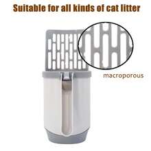 Cat Poop Scoop, -No Mess Cat Poop Scoop With Bag, Spill-Proof Litter Box Sifter, Litter Box Doubles As A Poop Scooper Holder For Single Cat Households - Grey - View 8