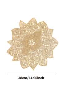 1/4/6 قطعة من أطباق الطاولة المزينة بنبات الذهبي من البي في سي، عازلة للحرارة ومانعة للانزلاق، مناسبة لديكور فنادق ومطاعم ، وحفلات الزفاف وعيد الحب والاحتفالات العطلات والنزهات وحفلات أعياد الميلاد