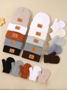 5-Piece Baby Knit Hat And Glove Combination Set In Random Colors, Suitable For Newborns, Baby Boys And Baby Girls. These Are Warm Hats For Autumn And Winter, Specially Designed For Toddlers With Soft And Comfortable Features.Christmas/Thanksgiving Gifts