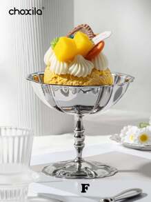 choxila 1个甜点杯、冰淇淋杯、甜点碗、酸奶零食糖果杯、沙拉水果布丁碗、不锈钢托盘、盘子、烛台，适用于派对/节日/庆典/家庭聚会/婚礼/斋月