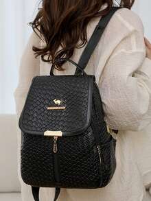 Women's Soft Leather Backpack, Large Capacity Ladies Backpack, Casual Travel Backpack For Women, Girl Backpack - Black - View 6