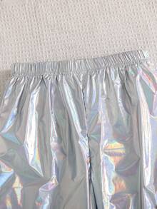 Fashionable Girls' Cargo Pants, Multifunctional And Personalized, Especially The Bright Purple Version With Flap Pockets, Suitable For Street, Music Festivals And Fashion Shows - Silver - View 7