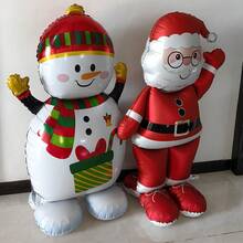 1pc/3pcs Large Standing Balloon Decorations In Various Styles For Christmas, Featuring Cartoon Santa Claus And Snowman 4D Foil Balloons With "Merry Christmas" Design, Suitable For Home Decoration. Home & Living > Holiday And Party Supplies > Balloons > Decorative Balloons - Multicolor - View 4