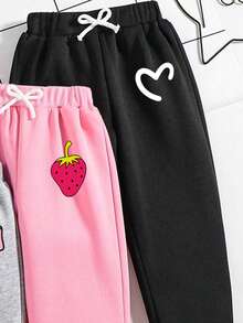 3pcs/Set Tween Girls' Cartoon Print Sports Pants - Multicolor - View 6