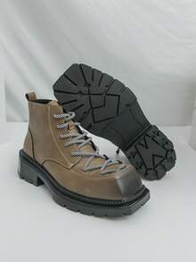 بوت درباي الرجالية ذات الأصابع المربعة والرباط، الدافئة بطراز قديم، بوت دراجات نارية عصرية، بوت متعددة الاستخدامات